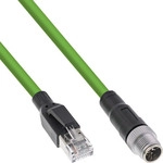 InLine&reg; Industrie Netzwerkkabel, M12 8-pin X-kodiert St. zu RJ45 St., Cat.6A 3m