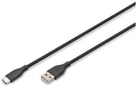 DIGITUS USB 2.0 kabel Typ C -A Silikon St/St 2m schwarz