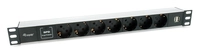 Equip 333315 Stromverteilereinheit (PDU) 7 AC-Ausg&auml;nge 1U Schwarz, Silber