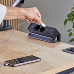 Fellowes Strommodul Schreibtisch 2xSteckdose,USB-A,USB-C sch