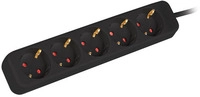 LANBERG Steckdosenleiste 3m 5x Schuko, Kupfer schwarz