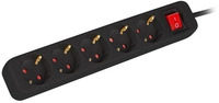 LANBERG Steckdosenleiste 3m 5x Schuko mit Schalter schwarz