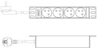 DIGITUS PDU 1U 4xCEE7/5 FR-Ausg&auml;nge 230V/16A schwarz