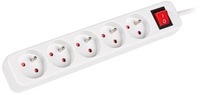 LANBERG Steckdosenleiste 3m 5x 230V EN +Schalter wei&szlig;