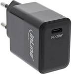InLine&reg; USB PD Netzteil Ladeger&auml;t Single USB-C, Power Delivery, 20W, schwarz
