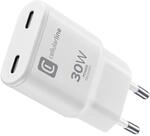 Cellularline GAN Wall Charger 2xUSB-C 30W PD