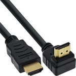 InLine&reg; HDMI HS Kabel, gewinkelt, mit Eth., ST / ST, verg. Kont., schwarz, 0,3m