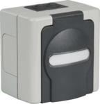 Aufputz-Feuchtraum Leergeh&auml;use, f&uuml;r 2 Keystone Module IP44 Farbe grau