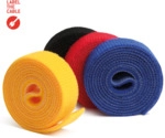 LTC ROLL STRAP, Doppelseitige Klettbandrolle, 4x1m schwarz/gelb/blau/rot