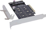 InLine&reg; PCIe Karte zu 2x intern NVMe M.2 Key M &ndash; Bifurcation, PCIe x8