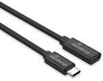 MediaRange USB-C Verl&auml;ngerungskabel, USB 3.2, 60W, 2m, sw