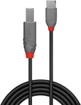 LINDY 3m USB 2.0 Typ C an B Kabel, Anthra Line