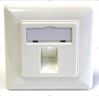 Rahmenset 1-Port, f&uuml;r Keystones, DIN49075, RAL9010