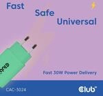 Club3D Lifestyle Ladeger&auml;t USB-C 30Watt, 2Stk gr&uuml;n retail