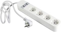 gembird Smart Home Steckdosenleiste 4Fach, m.USB-Charge wei&szlig;