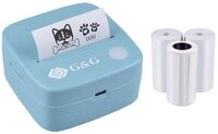 G&G Mini Thermodrucker GA-SD001BL hellblau - inkl. 4 Rollen