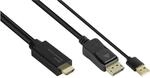 Alcasa HDMI-DP020 video cable adapter