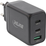 InLine&reg; USB PD Netzteil, GaN Ladeger&auml;t, 3-Port, Dual USB-C+USB-A, 65W, schwarz