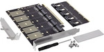 InLine&reg; Schnittstellenkarte, PCIe x16 zu 5x M.2 Key B SATA, inkl. Low-Profile