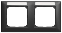 BJ Abdeckrahmen schwarz matt 1732 NS-915 m.Sichtfenster waagerecht 2fach