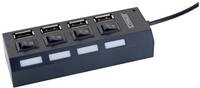 Schwaiger USB Hub 4-fach 2.0A Buchse Passiv Schwarz