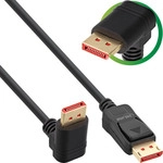 InLine&reg; DisplayPort 1.4 Kabel, 8K4K, nach unten gewinkelt, schwarz/gold, 1m