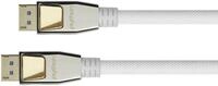 Python DisplayPort 2.0 Kabel Nylongeflecht wei&szlig; 2m