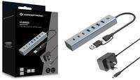 CONCEPTRONIC 7-Port Hub USB-A3.0/-C Adap.->4xA3.0+m.Netz. gr