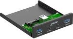 InLine&reg; 3,5 Front Panel, 2x USB-A + 2x USB-C, 10 Gb/s, Metall, schwarz