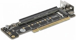 PCI Express 4.0 x16 Riser Karte mit 2 x M.2 Key M NVMe Slot &ndash; Bifurcation