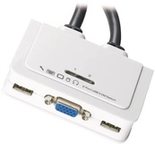 2-Port KVM VGA-USB-Audio mit Kabels&auml;tzen, 2x0,9 m