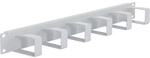 Triton RAC-VP-X21-A1 19 Kabelf&uuml;hrungspanel 1HE, 6 Metallb&uuml;gel 40x70mm, grau