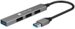 USB-A 3.2 Hub mit 4 schlanken USB-A-Ports, aus Metall
