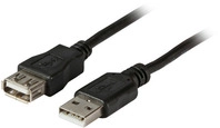 USB2.0 Verl&auml;ngerungskabel A-A,St-Bu 1,8m, schwarz, Classic