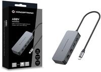 CONCEPTRONIC Adapter USB-C->2xGbE+2xUSB-A3.2 5Gbs 0.30m gr
