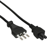 InLine&reg; Netzkabel f&uuml;r Notebook, Italien, 3pol Kupplung, 2,0m