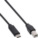 InLine&reg; USB 2.0 Kabel, USB-C Stecker an USB-B Stecker, schwarz, 3m