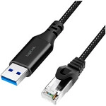 Logilink USB 3.0 Ethernet cable, A/M to RJ45/M, 1 Gbps, active, black/grey, 2 m