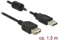 DELOCK USB Verl. A -> A St/Bu 1.50m schwarz