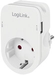 Logilink USB-A charger, 17 W, 2-port, 2x USB-A, 1x CEE 7/3, Charging Cradle, White