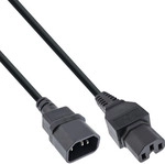 InLine&reg; Netzkabelverl., Warmger&auml;test. gerade C15 auf BU gerade C14, schwarz,...
