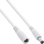 InLine&reg; DC Verl&auml;ngerungskabel, 5,5 x 2,1 mm, AWG 24, wei&szlig;, 2 m