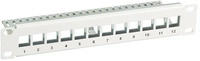 Verteilerfeld 10? 1HE 12-Port, Metall, grau RAL7035