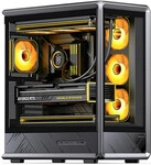 Jonsbo D401 PC-Geh&auml;use, Midi Tower, ATX, Tempered Glass - schwarz