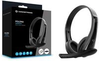 CONCEPTRONIC Headset Stereo AUX/Mikro/Bedien. 1.80m sw