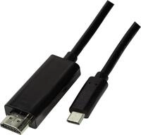 Logilink USB-C Kabel 3.2 Gen1 zu HDMI-A 4K/60 Hz, schw. 1,8m