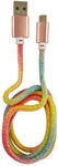 LC-Power LC-C-USB-MICRO-1M-3 USB A zu Micro-USB Kabel, Regenbogen-Glitzer, 1m