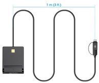 MANHATTAN Chipkartenleser mit USB-C / USB-A Kombo-Stecker