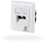 Netzwerkdose CAT6a Unterputz 2-fach RJ45, LSA+ Anschlu&szlig;technik, Weiss