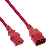 InLine&reg; Kaltger&auml;teverl&auml;ngerung, C13 auf C14, rot, 0,75m
